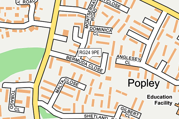 RG24 9PE map - OS OpenMap – Local (Ordnance Survey)