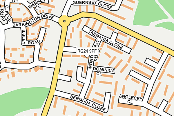 RG24 9PF map - OS OpenMap – Local (Ordnance Survey)