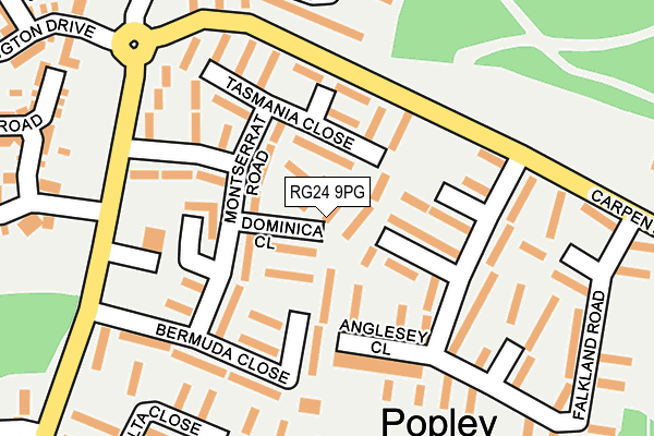 RG24 9PG map - OS OpenMap – Local (Ordnance Survey)