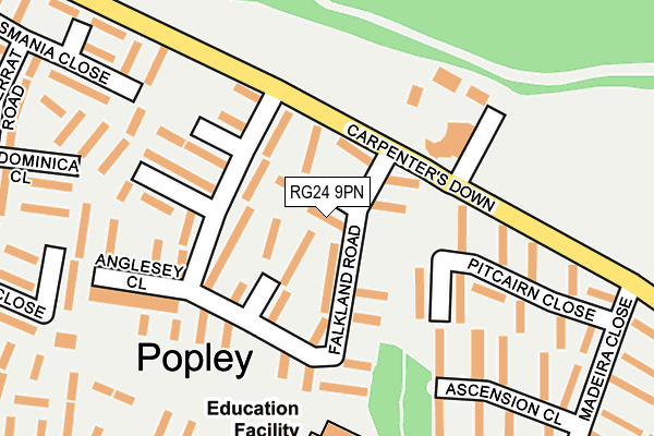 RG24 9PN map - OS OpenMap – Local (Ordnance Survey)