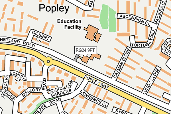 RG24 9PT map - OS OpenMap – Local (Ordnance Survey)