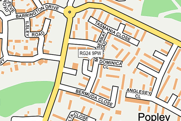 RG24 9PW map - OS OpenMap – Local (Ordnance Survey)