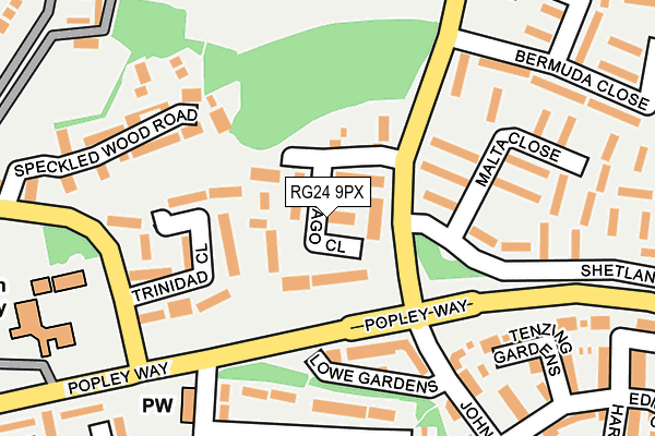 RG24 9PX map - OS OpenMap – Local (Ordnance Survey)