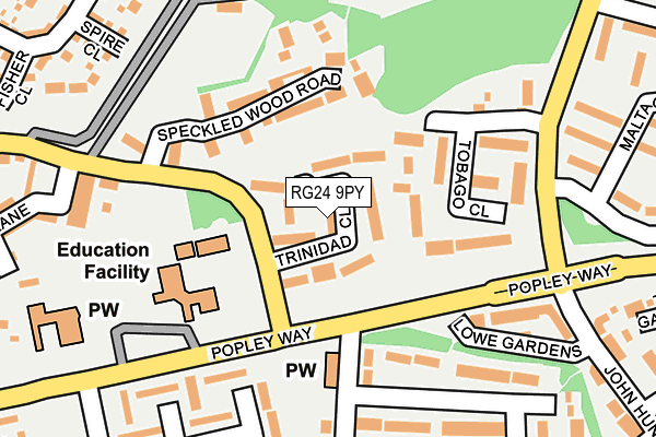 RG24 9PY map - OS OpenMap – Local (Ordnance Survey)