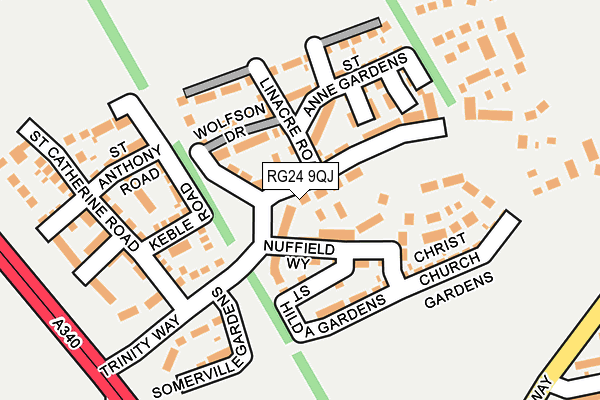 RG24 9QJ map - OS OpenMap – Local (Ordnance Survey)