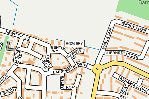 RG24 9RY map - OS OpenMap – Local (Ordnance Survey)