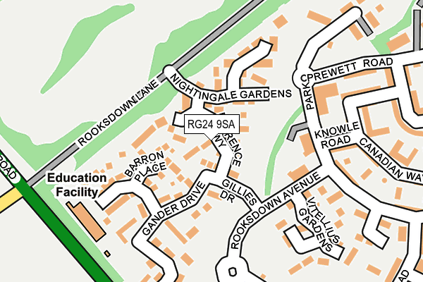 RG24 9SA map - OS OpenMap – Local (Ordnance Survey)