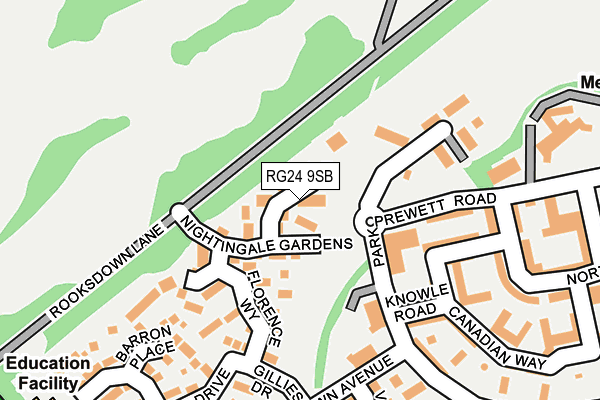 RG24 9SB map - OS OpenMap – Local (Ordnance Survey)