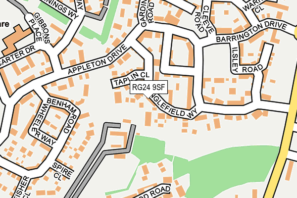 RG24 9SF map - OS OpenMap – Local (Ordnance Survey)