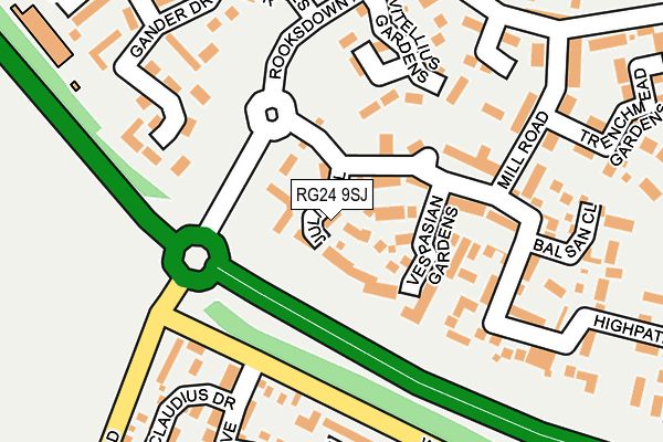 RG24 9SJ map - OS OpenMap – Local (Ordnance Survey)