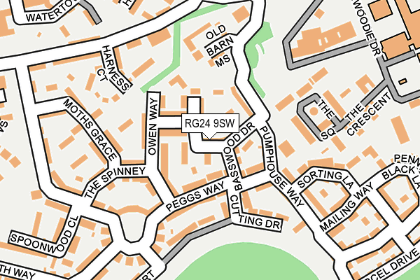 RG24 9SW map - OS OpenMap – Local (Ordnance Survey)