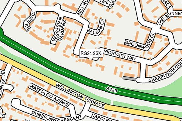 RG24 9SX map - OS OpenMap – Local (Ordnance Survey)