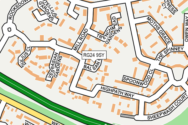 RG24 9SY map - OS OpenMap – Local (Ordnance Survey)