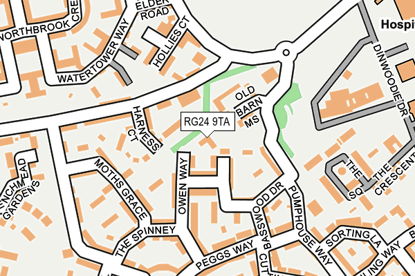 RG24 9TA map - OS OpenMap – Local (Ordnance Survey)