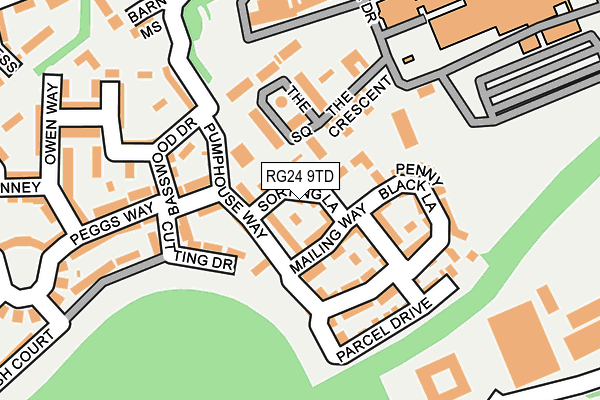 RG24 9TD map - OS OpenMap – Local (Ordnance Survey)