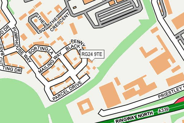 RG24 9TE map - OS OpenMap – Local (Ordnance Survey)