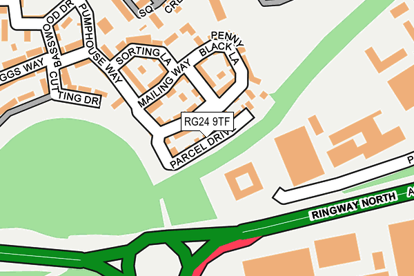 RG24 9TF map - OS OpenMap – Local (Ordnance Survey)