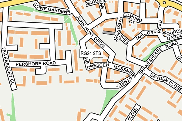 RG24 9TS map - OS OpenMap – Local (Ordnance Survey)