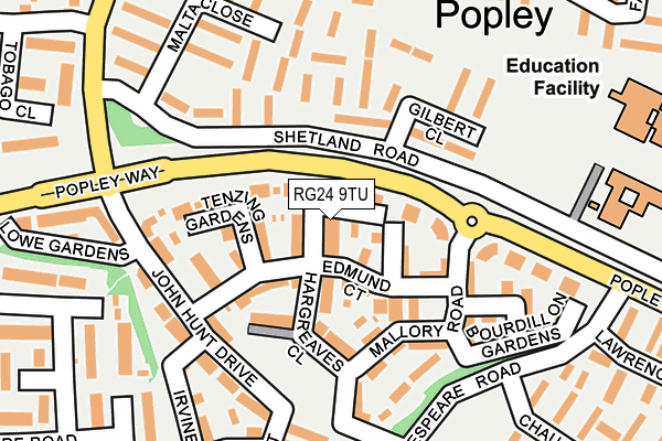 RG24 9TU map - OS OpenMap – Local (Ordnance Survey)