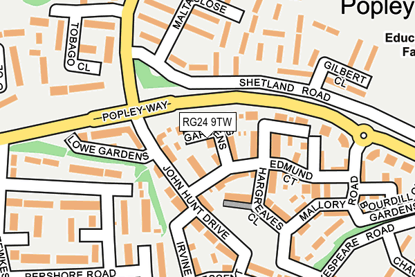 RG24 9TW map - OS OpenMap – Local (Ordnance Survey)