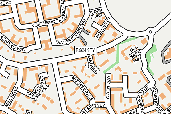 RG24 9TY map - OS OpenMap – Local (Ordnance Survey)