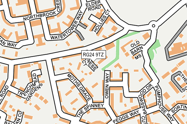 RG24 9TZ map - OS OpenMap – Local (Ordnance Survey)