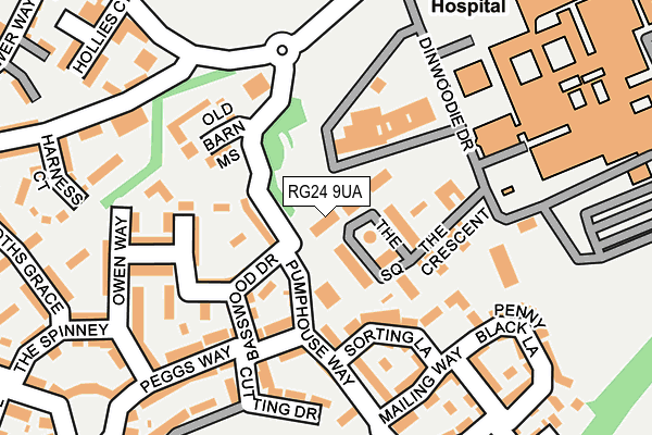 RG24 9UA map - OS OpenMap – Local (Ordnance Survey)