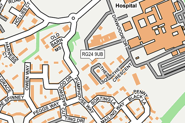 RG24 9UB map - OS OpenMap – Local (Ordnance Survey)