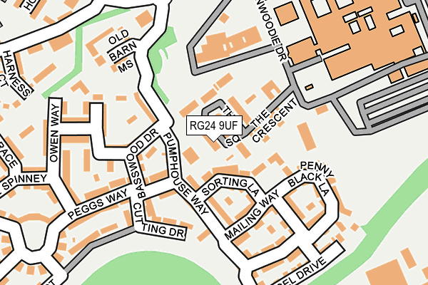 RG24 9UF map - OS OpenMap – Local (Ordnance Survey)