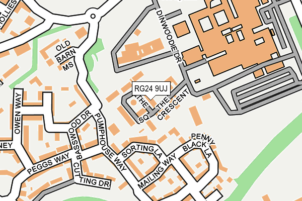 RG24 9UJ map - OS OpenMap – Local (Ordnance Survey)