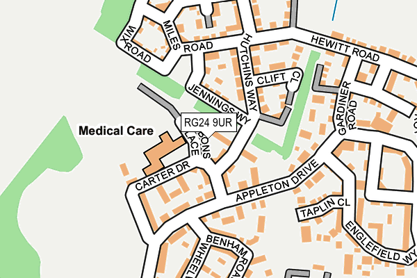 RG24 9UR map - OS OpenMap – Local (Ordnance Survey)