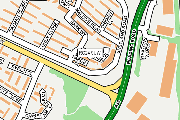 RG24 9UW map - OS OpenMap – Local (Ordnance Survey)