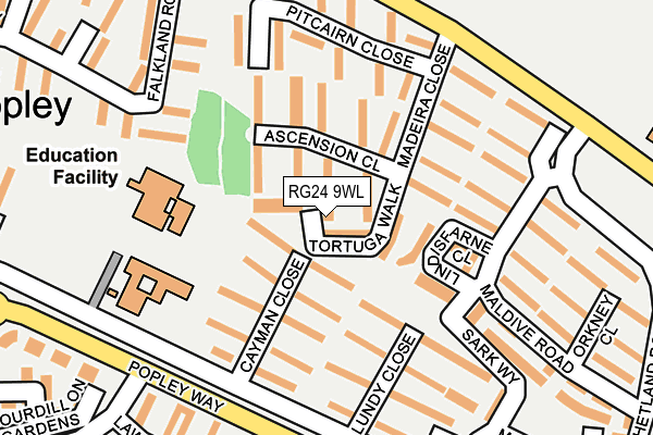 RG24 9WL map - OS OpenMap – Local (Ordnance Survey)