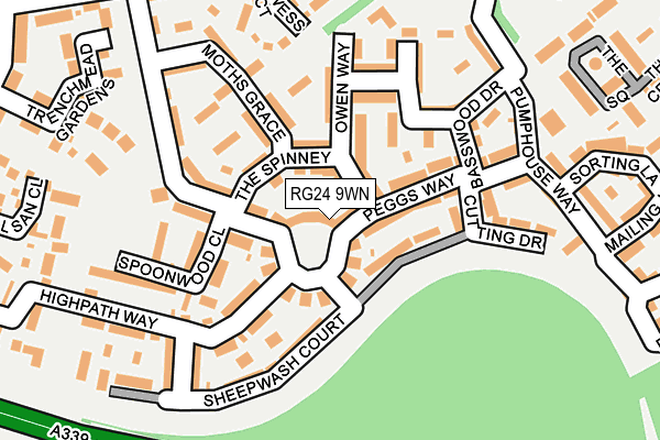 RG24 9WN map - OS OpenMap – Local (Ordnance Survey)