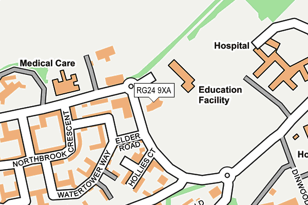 RG24 9XA map - OS OpenMap – Local (Ordnance Survey)