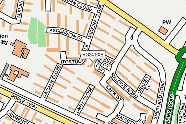 RG24 9XB map - OS OpenMap – Local (Ordnance Survey)