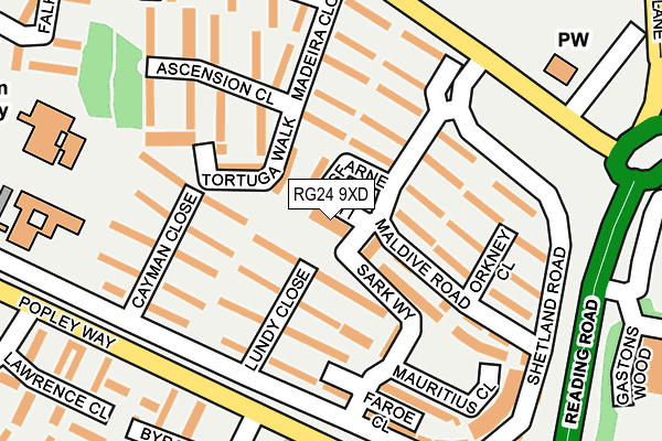 RG24 9XD map - OS OpenMap – Local (Ordnance Survey)