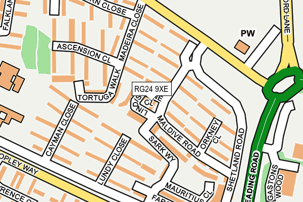 RG24 9XE map - OS OpenMap – Local (Ordnance Survey)