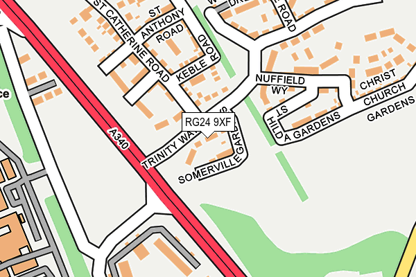 RG24 9XF map - OS OpenMap – Local (Ordnance Survey)
