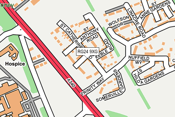 RG24 9XG map - OS OpenMap – Local (Ordnance Survey)