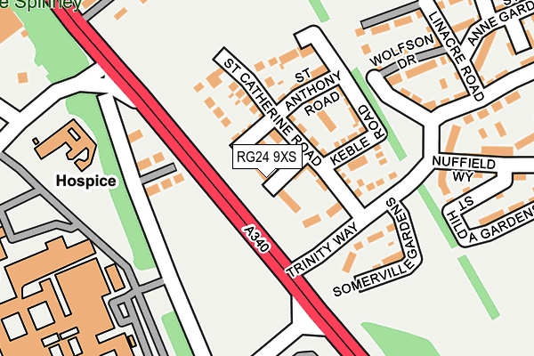 RG24 9XS map - OS OpenMap – Local (Ordnance Survey)