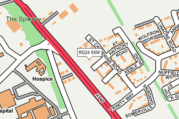 RG24 9XW map - OS OpenMap – Local (Ordnance Survey)