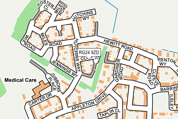 RG24 9ZD map - OS OpenMap – Local (Ordnance Survey)