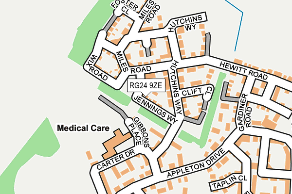 RG24 9ZE map - OS OpenMap – Local (Ordnance Survey)