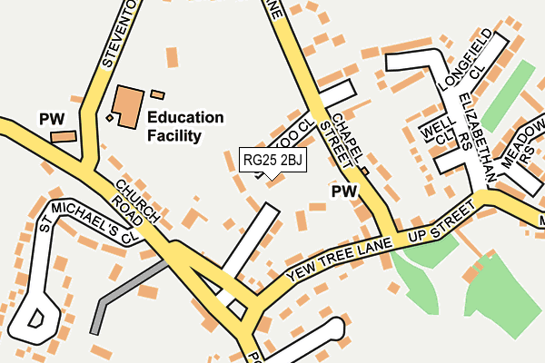 RG25 2BJ map - OS OpenMap – Local (Ordnance Survey)