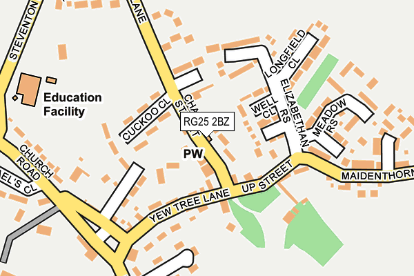 RG25 2BZ map - OS OpenMap – Local (Ordnance Survey)
