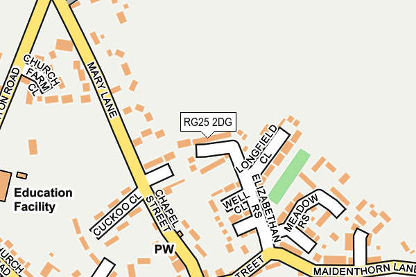 RG25 2DG map - OS OpenMap – Local (Ordnance Survey)