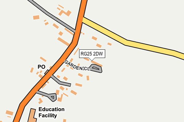 RG25 2DW map - OS OpenMap – Local (Ordnance Survey)
