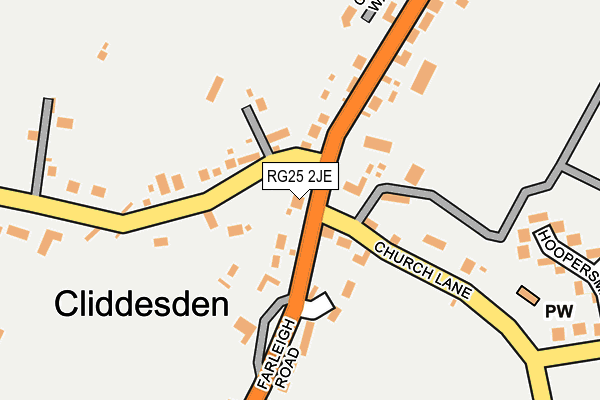 RG25 2JE map - OS OpenMap – Local (Ordnance Survey)