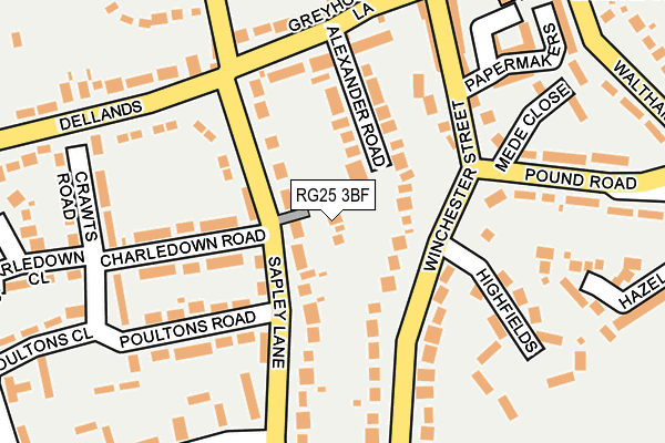 RG25 3BF map - OS OpenMap – Local (Ordnance Survey)